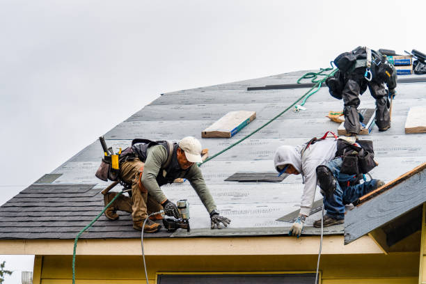 Professional Gutter Installation technician working in Fair Haven, MI